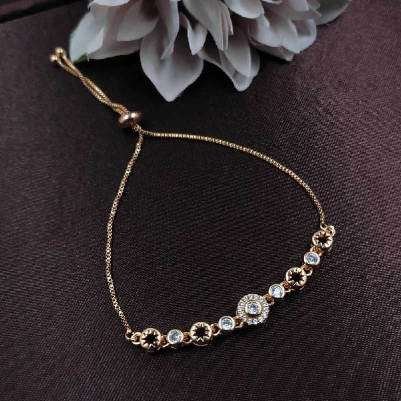 Exclusive Gemstone Jewelry At Special Prices Aamrapali Gold Plated Austrian Stone Adjustable Bracelet