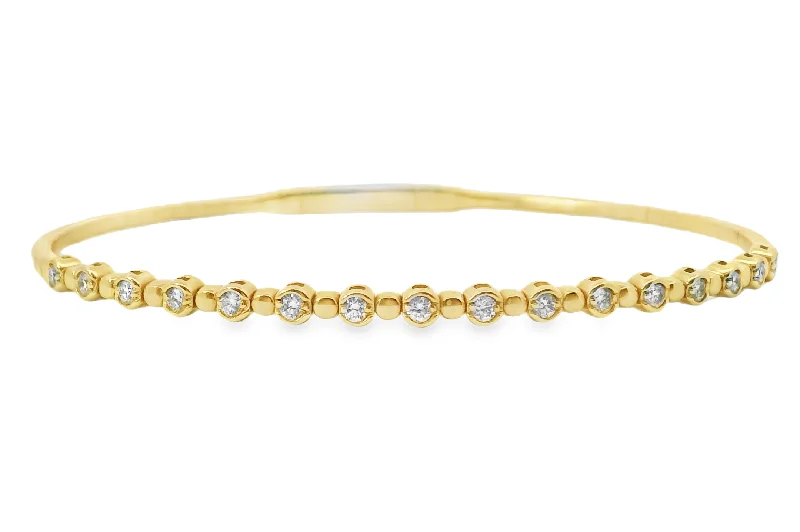 Shop Handcrafted Jewelry At Special Promotional Rates Alternating Bezel and Gold Diamond Bangle Bracelet