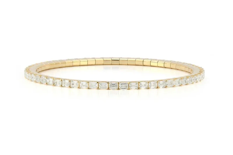 Dainty And Elegant Jewelry Now At Reduced Prices Ex-Tensible™ Emerald Cut Diamond Stretch Tennis Bracelet