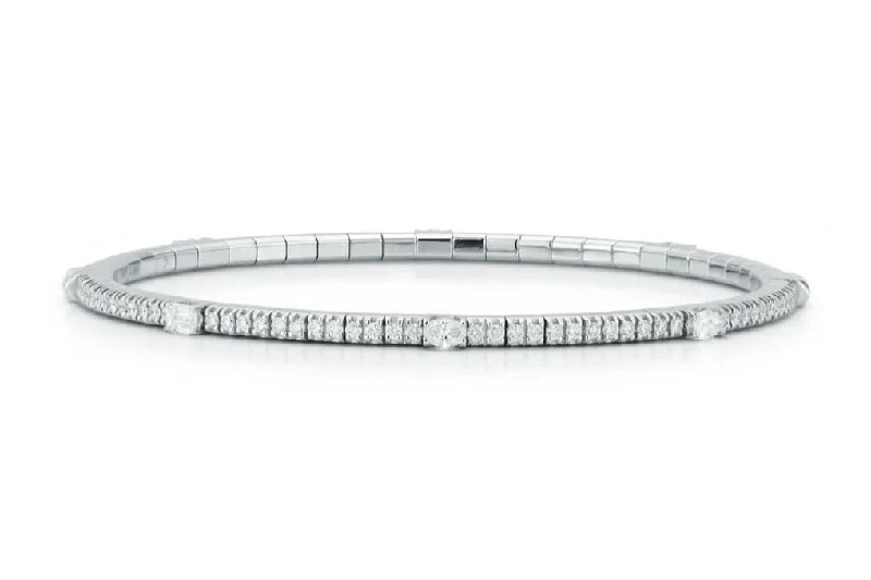 Luxury Meets Affordability – Jewelry Sale Live Now Ex-Tensible™ Fancy Cut Diamond Station Stretch Tennis Bracelet