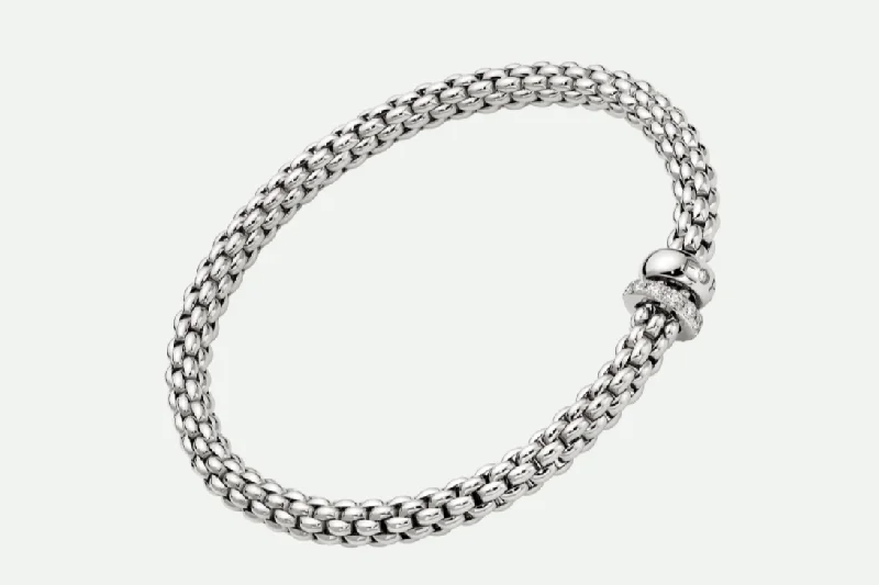 Trendy Minimalist Jewelry For Everyday Wear FOPE Flex'it Diamond Stretchy Bracelet (62406B)