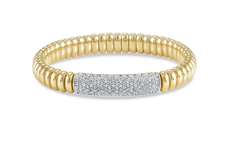 Exclusive Jewelry Sale – Sparkle For Less Hulchi Belluni Mega Diamond Bar Stretch Bracelet (22344)