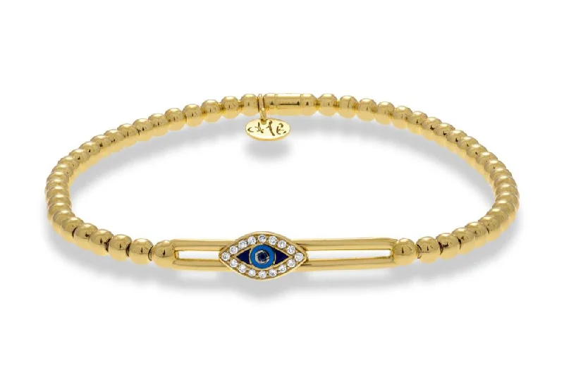 Premium Jewelry At Promotional Prices – Shine Today Hulchi Belluni Sapphire and Diamond Evil Eye Stretchy Bracelet