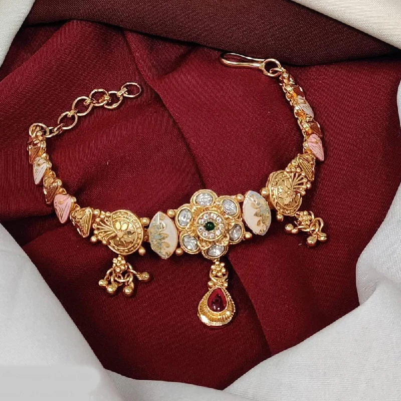 The Ultimate Jewelry Sale – Shop Premium Styles Kavita Art Gold Plated Pota Stone And Meenakari Pearl Bracelet