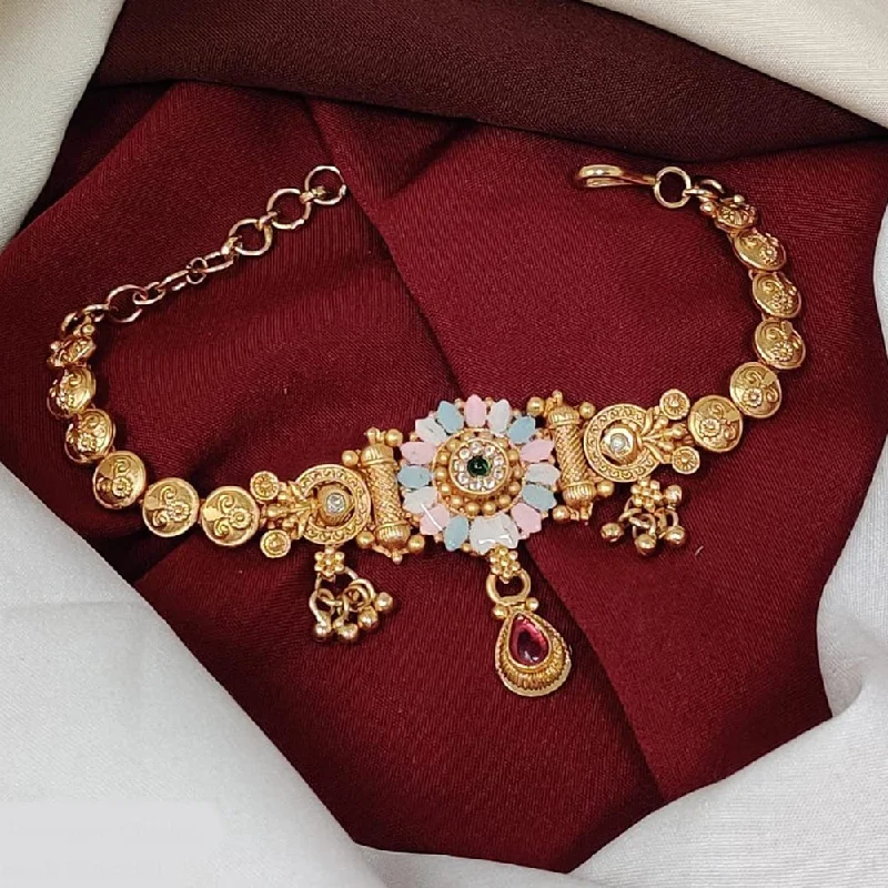 High-End Sparkle, Low-End Prices – Jewelry Sale Live Kavita Art Gold Plated Pota Stone And Meenakari Pearl Bracelet