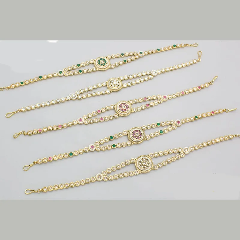 Affordable Elegance – Premium Jewelry At Special Prices Kavita Art Gold Plated Pota Stone And Pearl Bracelet   (1 Piece Only)