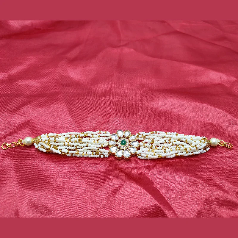 Limited-Stock Jewelry Sale – Shop Before It's Gone Palak Art Gold Plated Austrian Stone Pearls Bracelets