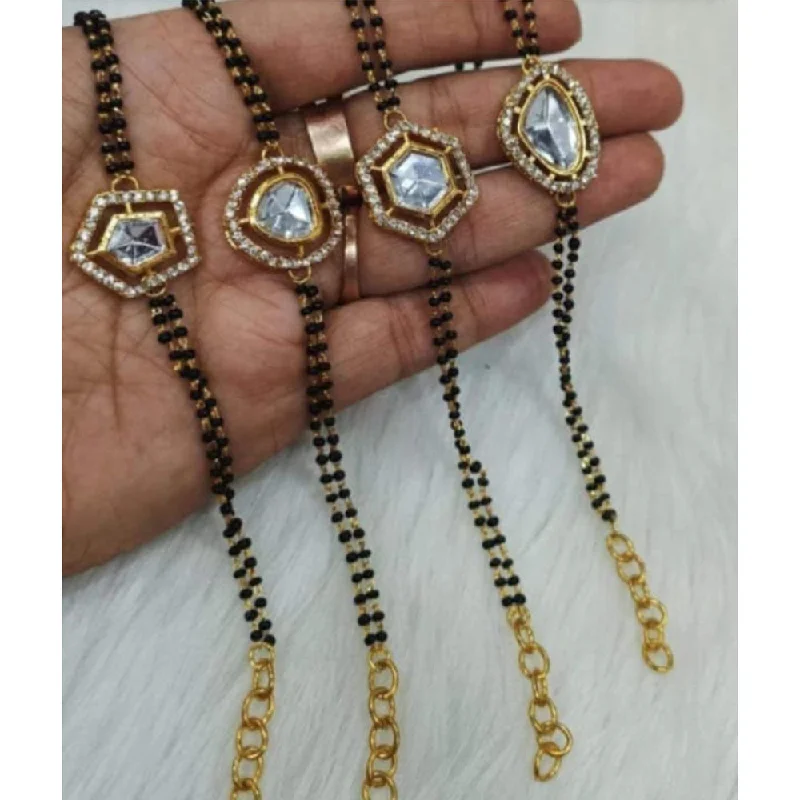 Affordable Luxury Jewelry For Every Occasion Palak Art Gold Plated Crystal Stone Mangalsutra Bracelet (Assorted Design)