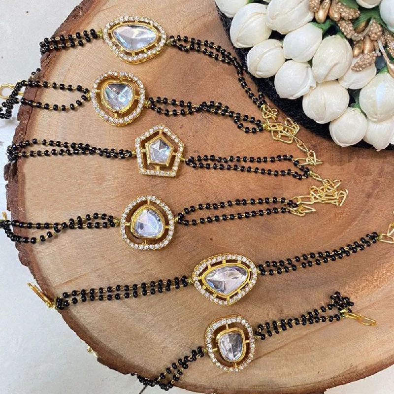 Elegant Jewelry, Exclusive Prices – Shop Now Palak Art Gold Plated Crystal Stone Mangalsutra Bracelet (Assorted Design)