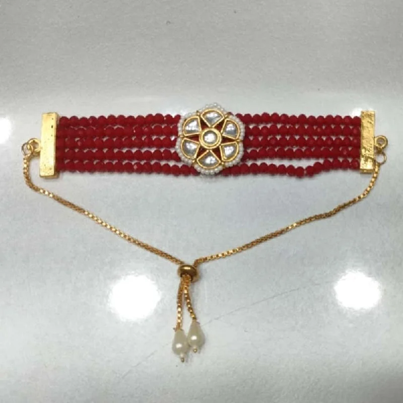 Modern Jewelry At Exclusive Discounts – Shop Today Palak Art Gold Plated Kundan And Beads Adjustable Bracelet