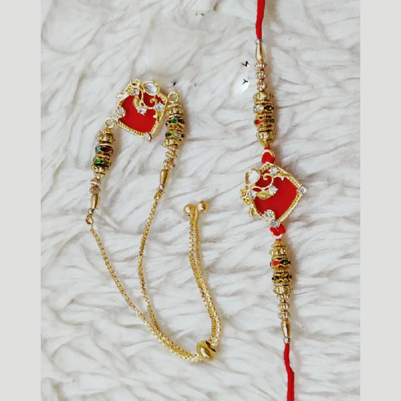 Exclusive Jewelry Sale – Shine For Less Palak Art Gold Plated Rakhi Combo