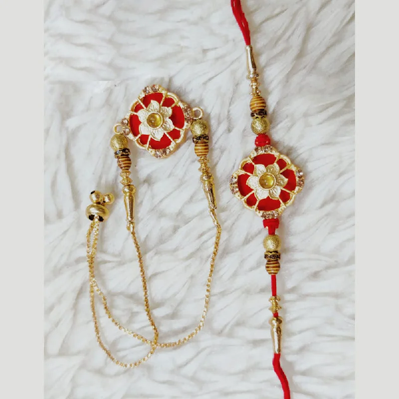 Limited-Stock Jewelry Sale – Once It's Gone, It's Gone Palak Art Gold Plated Rakhi Combo