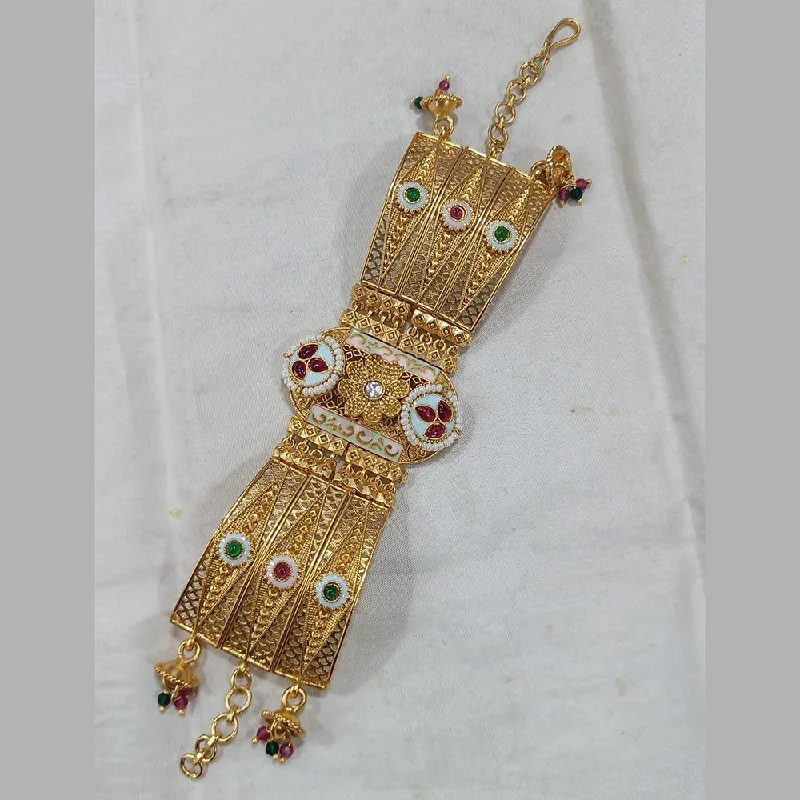 Shop Dazzling Jewelry With Special Promotional Discounts Rani Sati Jewels Gold Plated Kundan Stone And Meenakari Adjustable Bracelet