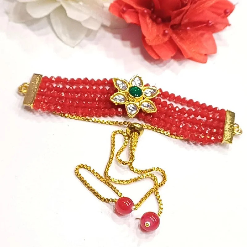 Buy More, Save More On Stunning Jewelry Pieces Shree Jai Sai Art Gold Plated Crystal Stone And Beads Bracelet