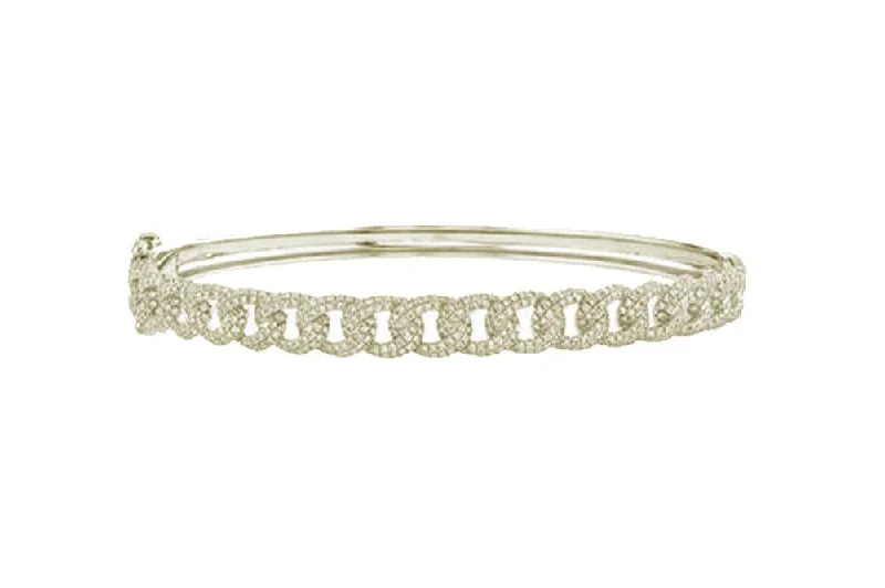 Flash Deals On Fine Jewelry – Shop Before It's Gone Shy Creation Diamond Pave Cuban Link Bangle Bracelet