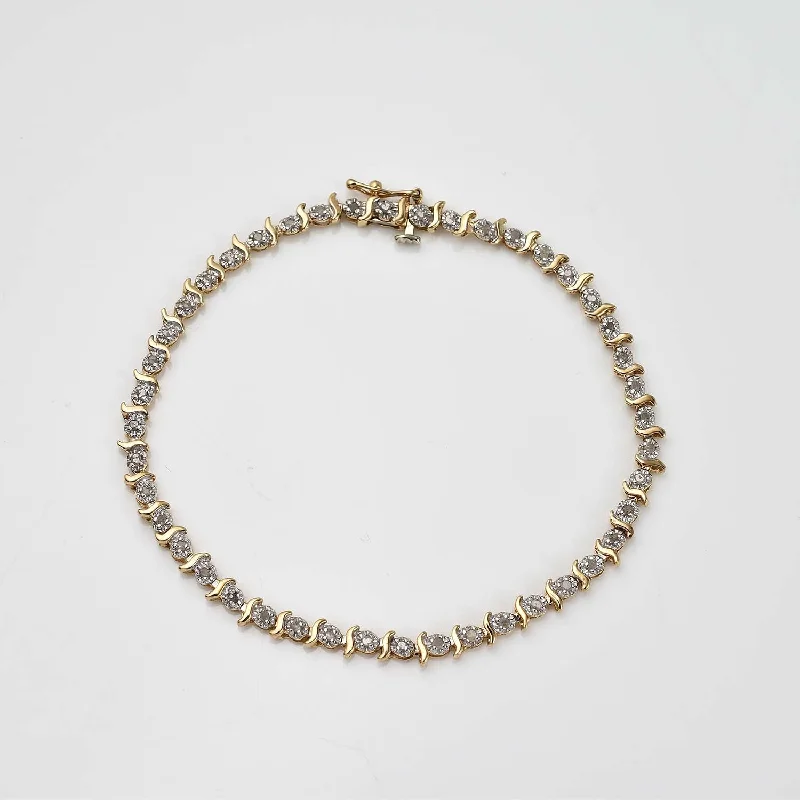 Discounted Jewelry For A Glamorous Look Versa Diamond Tennis Bracelet in 9K Gold, 0.5 ct diamonds