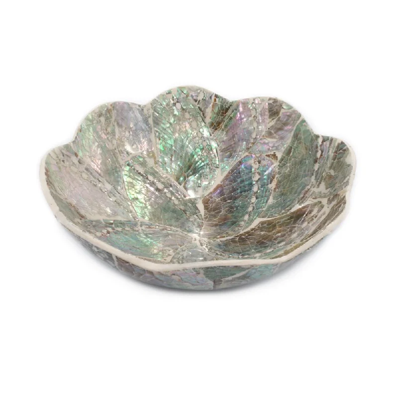 Discounted Jewelry For A Glamorous Look Abalone Mosaic Scallop Bowl