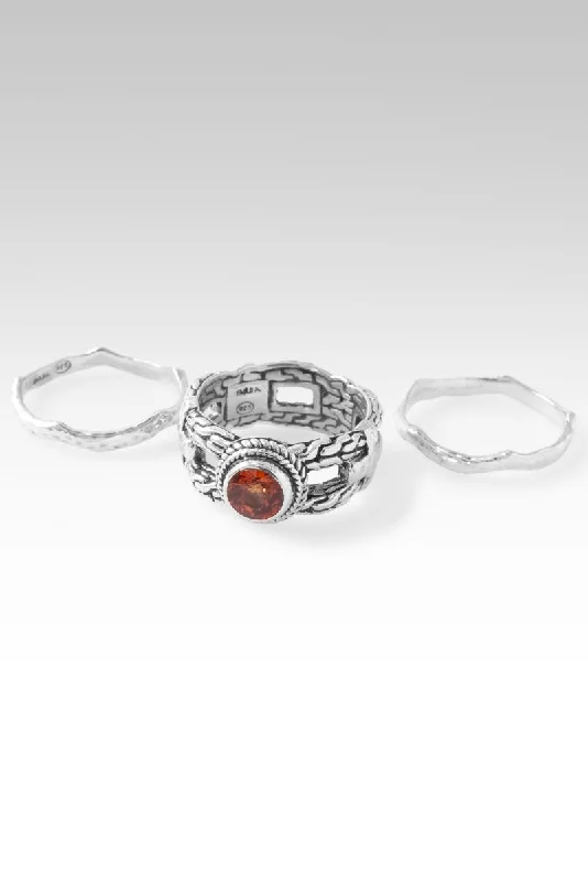 Chic, Trendy, And Affordable Jewelry Sale Armor Ring II Set of 3™ in Madagascar Orange Sapphire