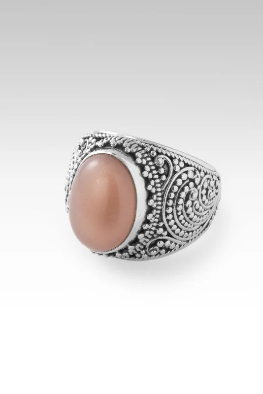 Handcrafted Beauty At Affordable Prices Believe Deeply Ring™ in Peach Moonstone