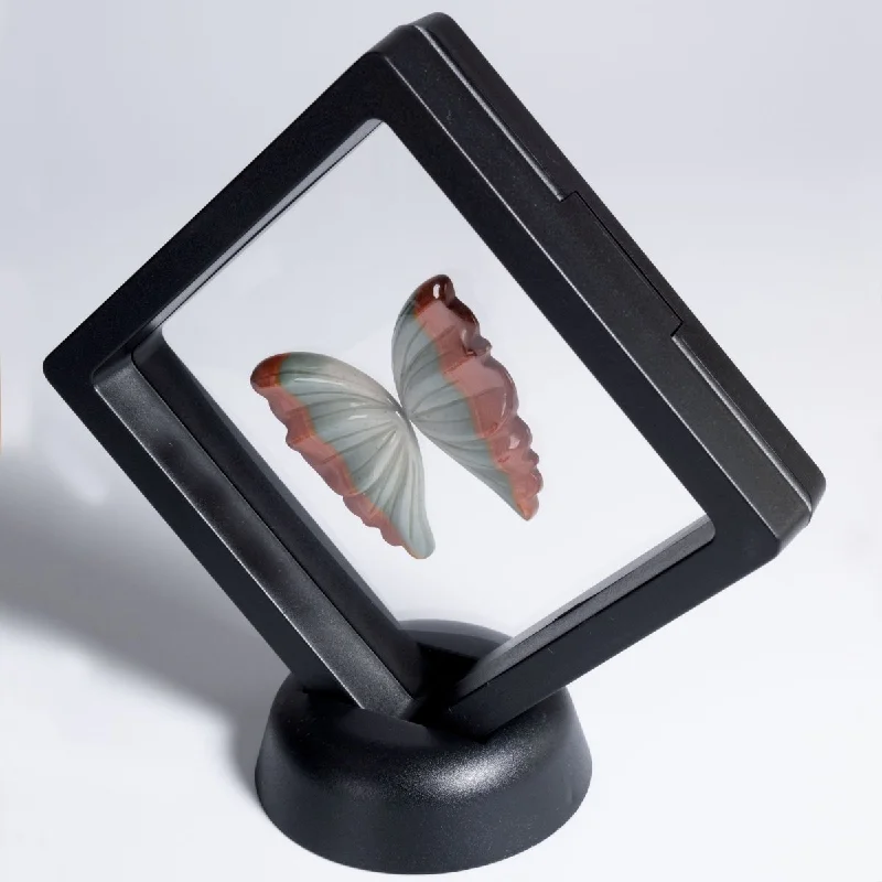 Limited-Time Jewelry Sale – Don't Miss Out On Dazzling Discounts Desert Jasper Butterfly In 3D Floating Display Case