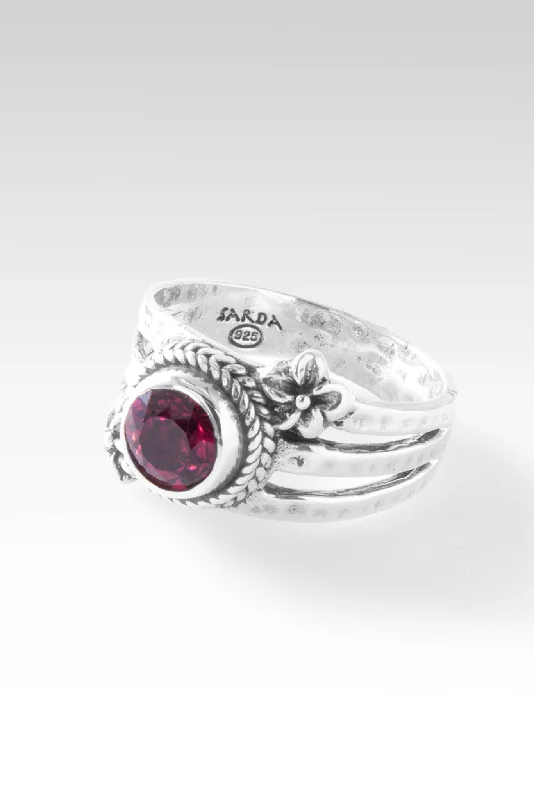 Delicate Crystal Jewelry For Sophisticated Charm Everblooming Joy Ring™ in Rubellite