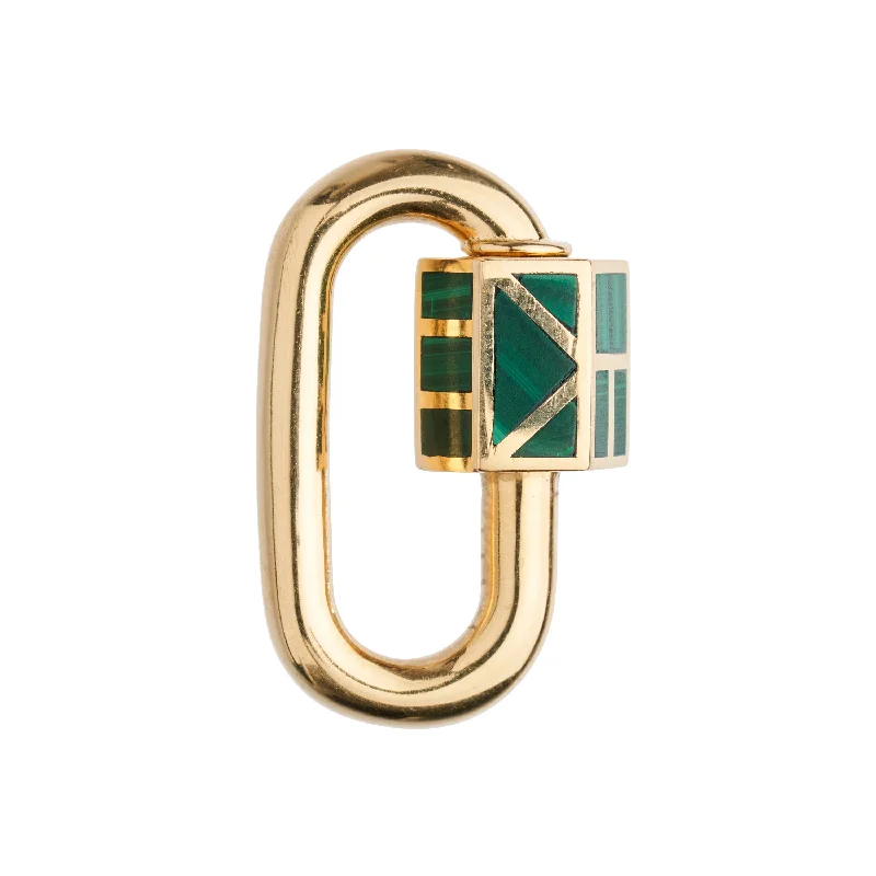 Huge Savings On Timeless Jewelry Collections Marla Aaron 18k Malachite Inlay Chubby Medium Lock