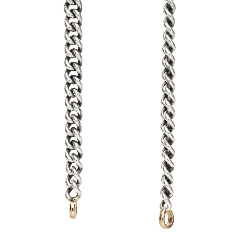 Grab Stylish Jewelry Before The Sale Ends Marla Aaron Silver Mini Mega Curb Chain with 14k Yellow Gold Loops