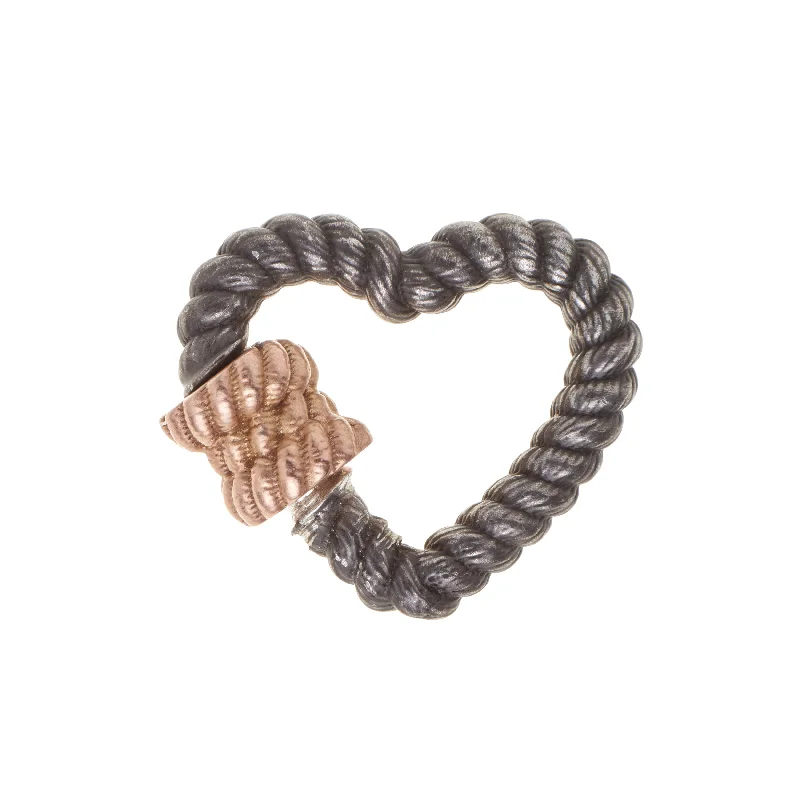 The Perfect Accessory For Less – Jewelry Sale Live Marla Aaron Blackened Silver Twisted Heart Lock with 14k Rose Gold Closure