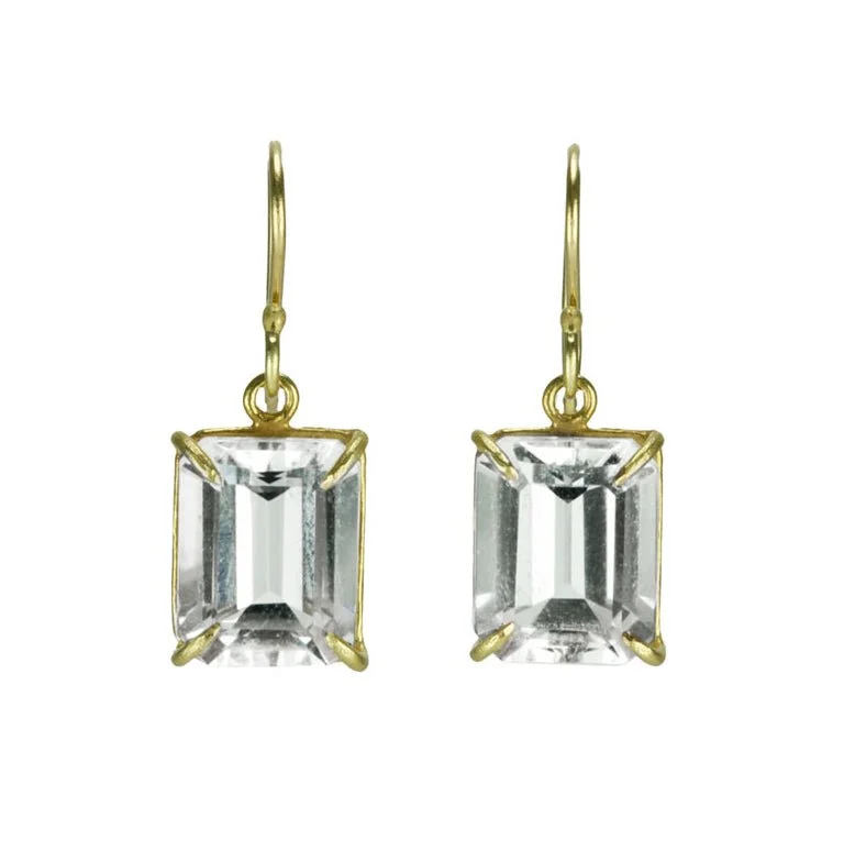 Last Chance To Grab Your Favorite Jewelry At A Discount White Topaz Emerald Cut Earrings