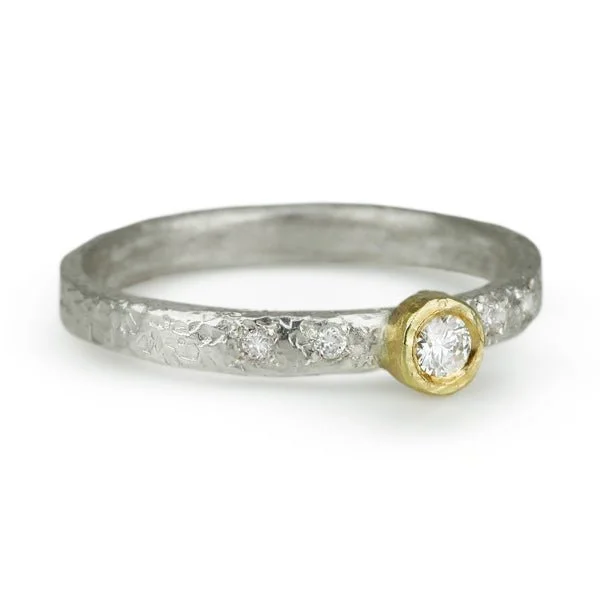 Fashion-Forward Jewelry At Incredible Prices Sterling Silver and Diamond Textured Ring